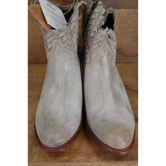 NWT Sendra Good Year Welted Leather Boots Ankle Bootie Women's 40 Gray Zip Braid - Picture 4 of 10